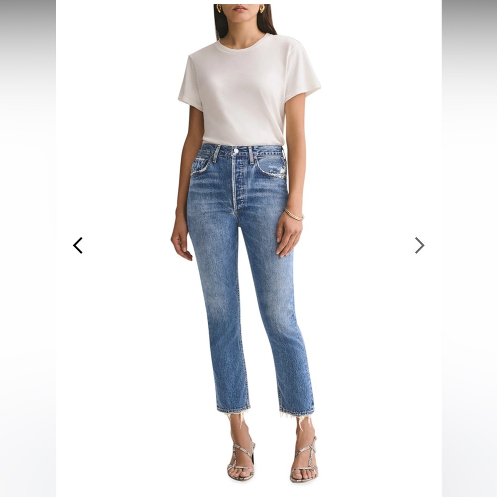 Agolde Riley high rise cropped straight fit jeans. Size 25.
